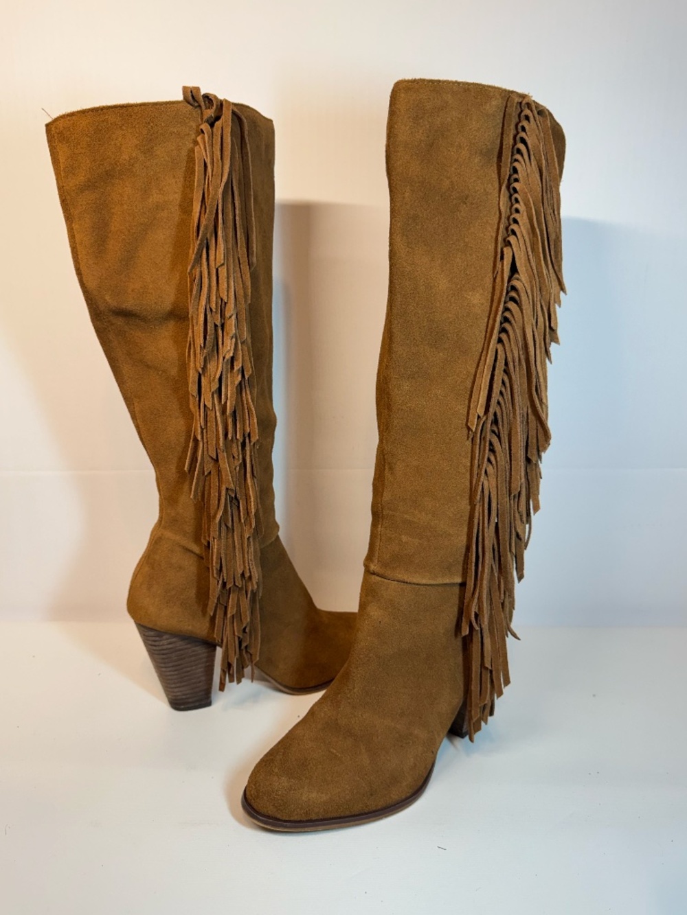 Steve Madden Calissa Brown Suede Fringe Western Boots 8.5